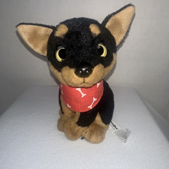 Toys R Us plush dog Doberman puppy w/scarf 2013 8" by Geoffrey